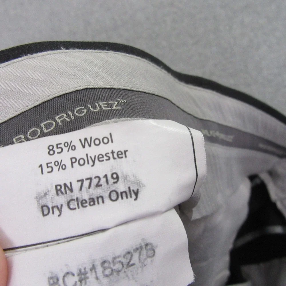 Wilke Rodriguez Mens Dress Pants 34 x 31 Dark Gray Wool Blend Flat‎ Front